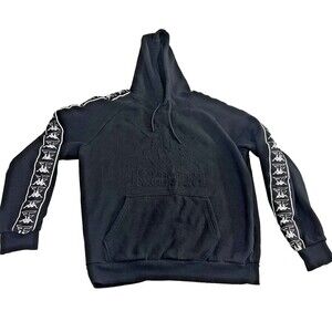 Kappa Black Hoodie Men’s XL Authentic Embroidered Plush Hoodie Black Out Graphic